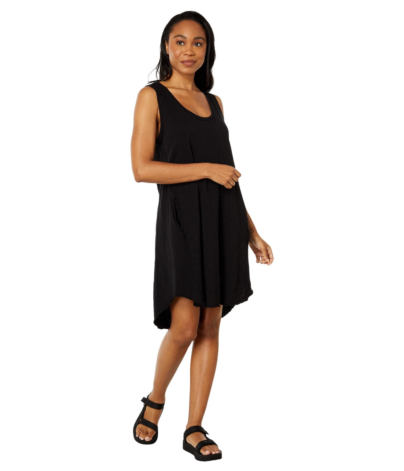 

Платье Mod-o-doc, Slub Jersey Scoop Neck Seamed Tank Dress