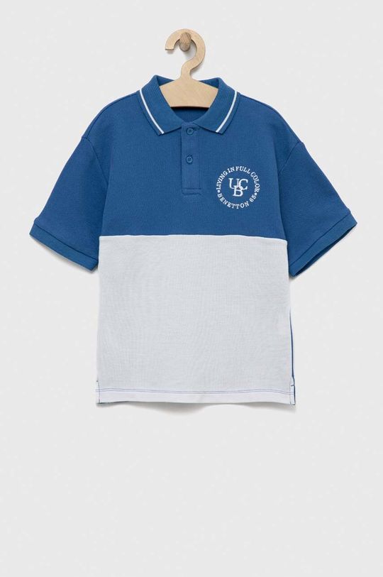 Рубашка-поло из детской шерсти United Colors of Benetton, синий рубашка united colors of benetton размер xs бежевый