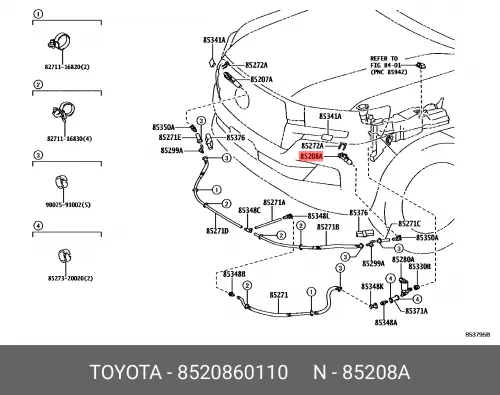 

Форсунка стеклоомывателя 8520860110 TOYOTA LEXUS