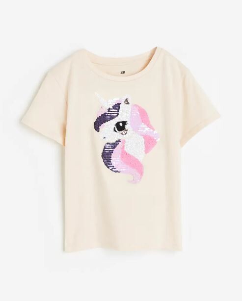 

Футболка с принтом H&M Unicorn, светло-бежевый