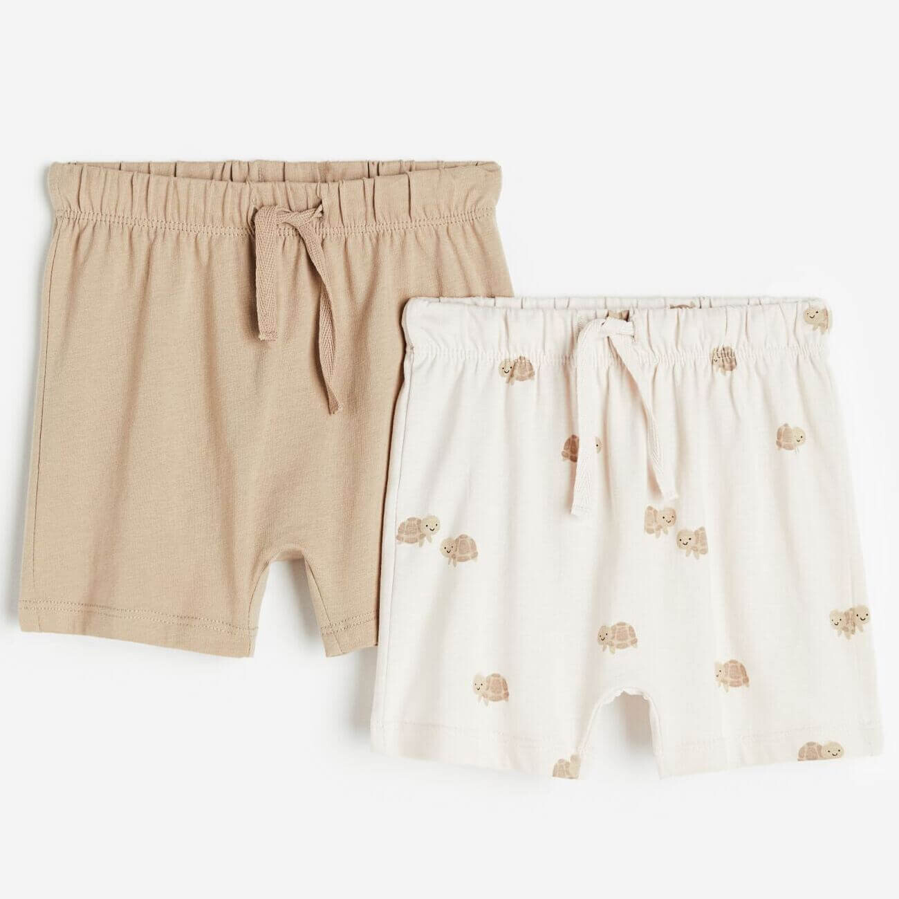 

Комплект шорт H&M Turtles Jersey, 2 предмета, бежевый