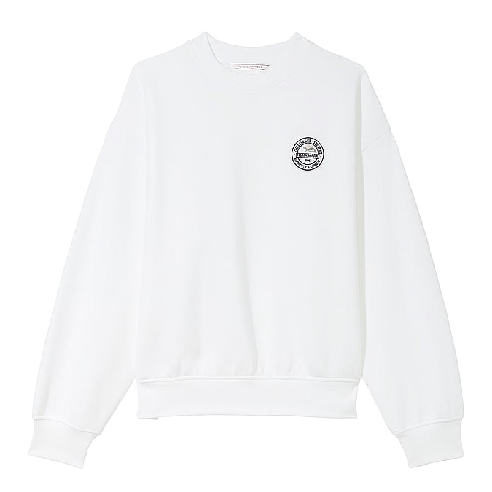 

Свитшот Victoria's Secret Cotton Fleece Oversized Crewneck, белый