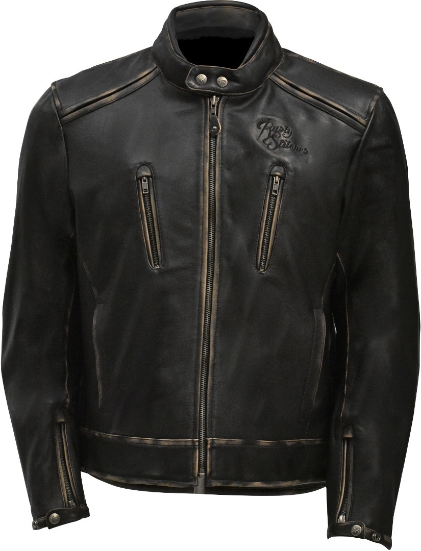 Куртка мотоциклетная кожаная Rusty Stitches Stevie, черный