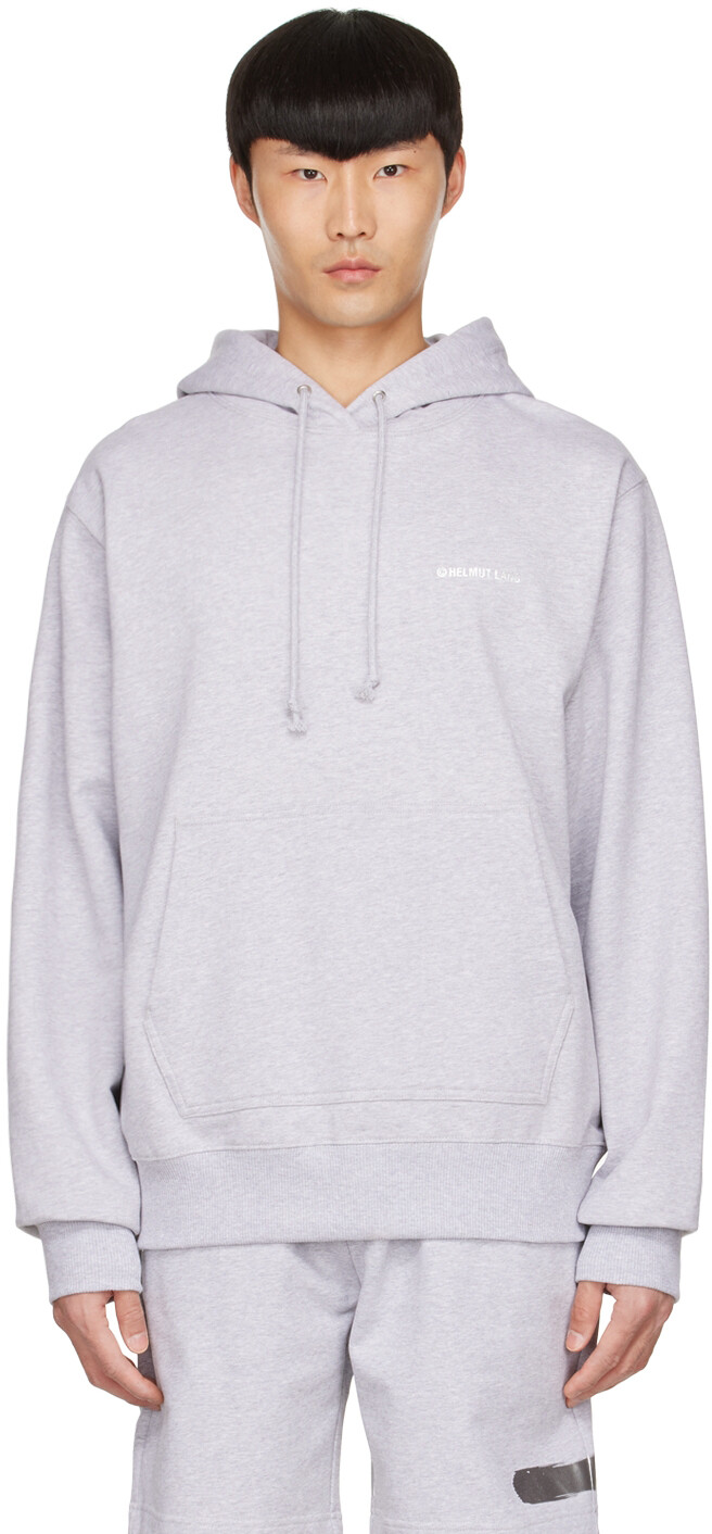 

Худи из хлопка серого цвета Helmut Lang
