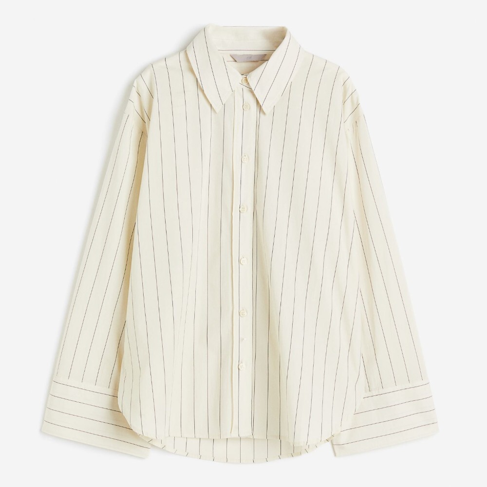 

Рубашка H&M Oversized Cotton, кремовый