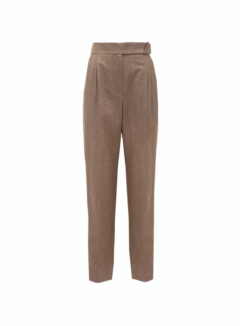 

Брюки из шерсти и льна Brunello Cucinelli, Коричневый