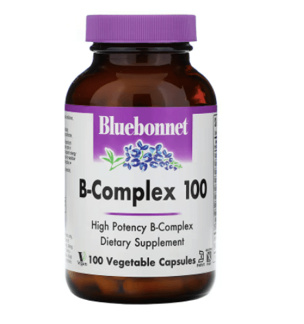 Витамины группы B B-Complex 100 капсул Bluebonnet Nutrition цена и фото