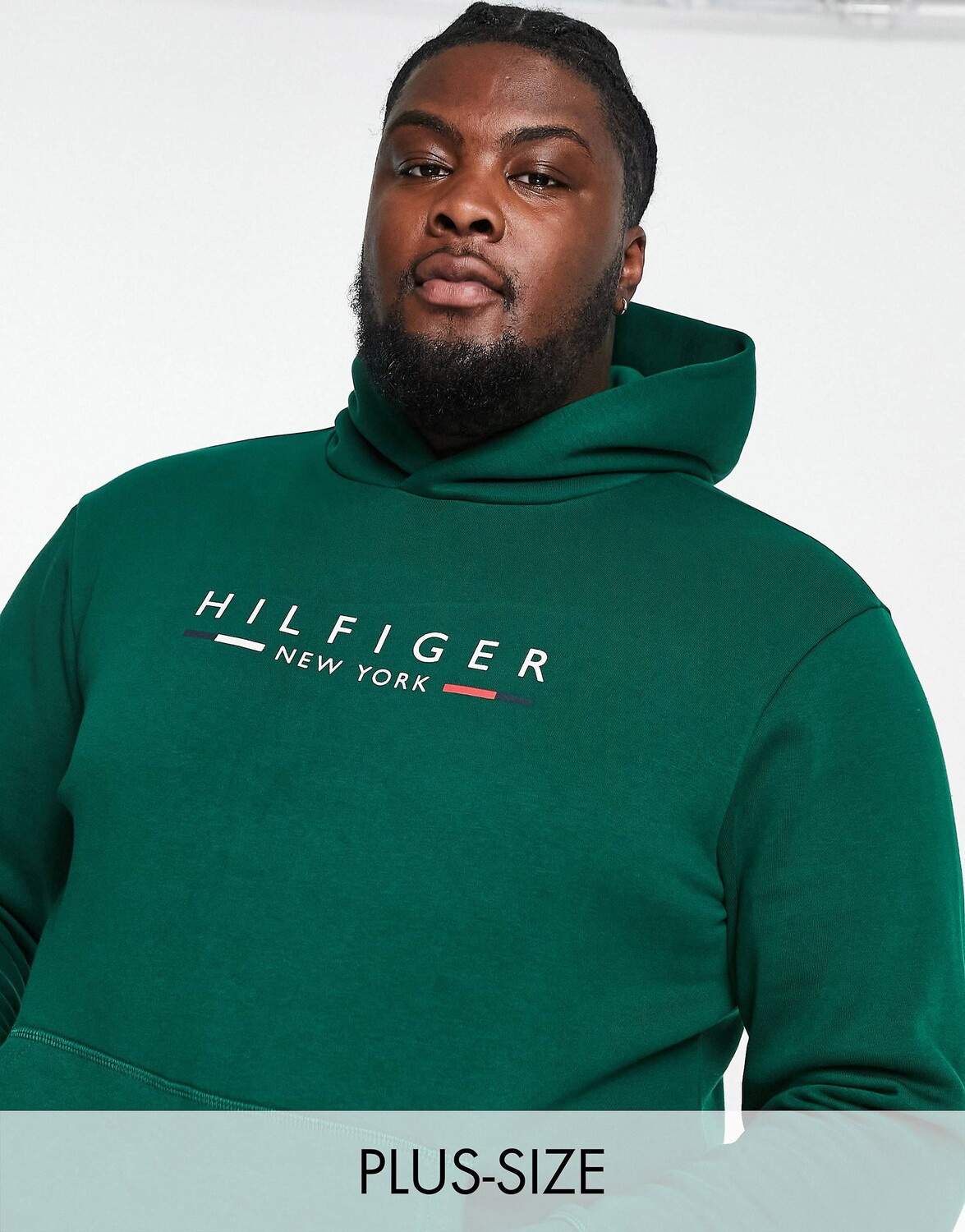

Худи зеленого цвета с логотипом Tommy Hilfiger Big & Tall NY, Зеленый