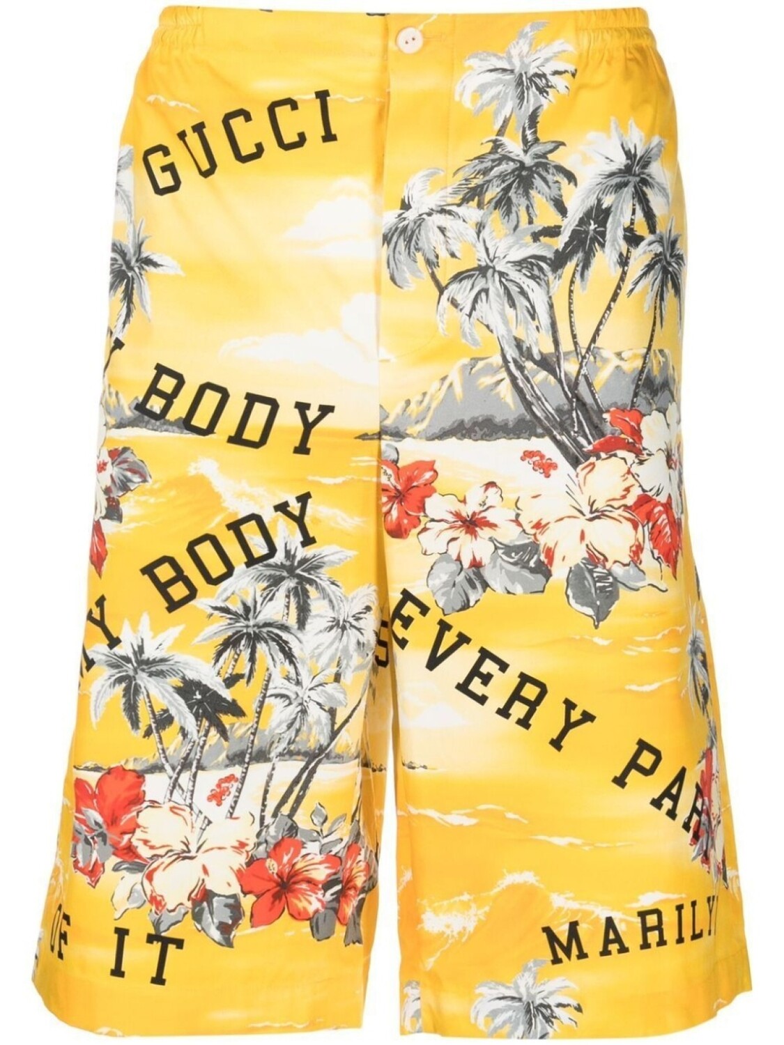 

Шорты-бермуды с принтом Gucci, желтый