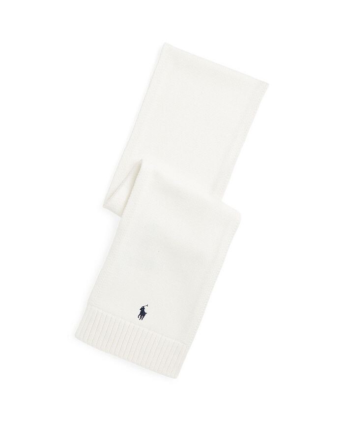 

Хлопковый шарф для новорожденных и маленьких мальчиков Polo Ralph Lauren, слоновая кость/кремовый