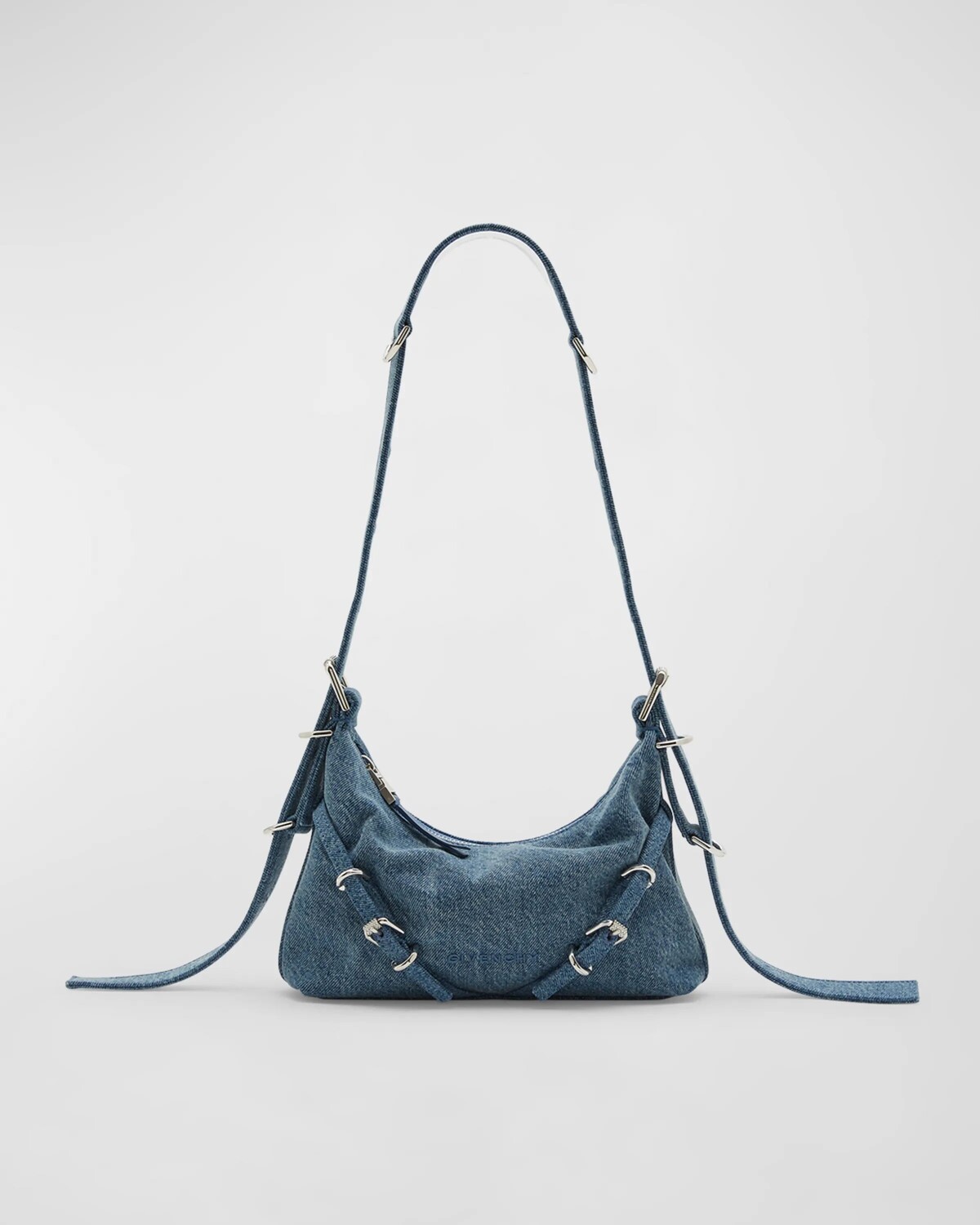 

Миниатюрная сумка через плечо Voyou из стираного денима Givenchy, цвет Medium Blue