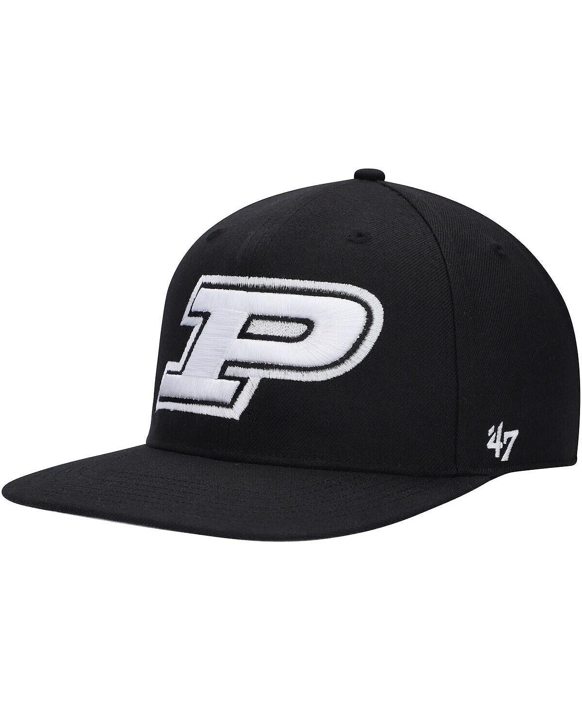

Мужская черная кепка Purdue Boilermakers No Shot Captain Snapback '47 Brand