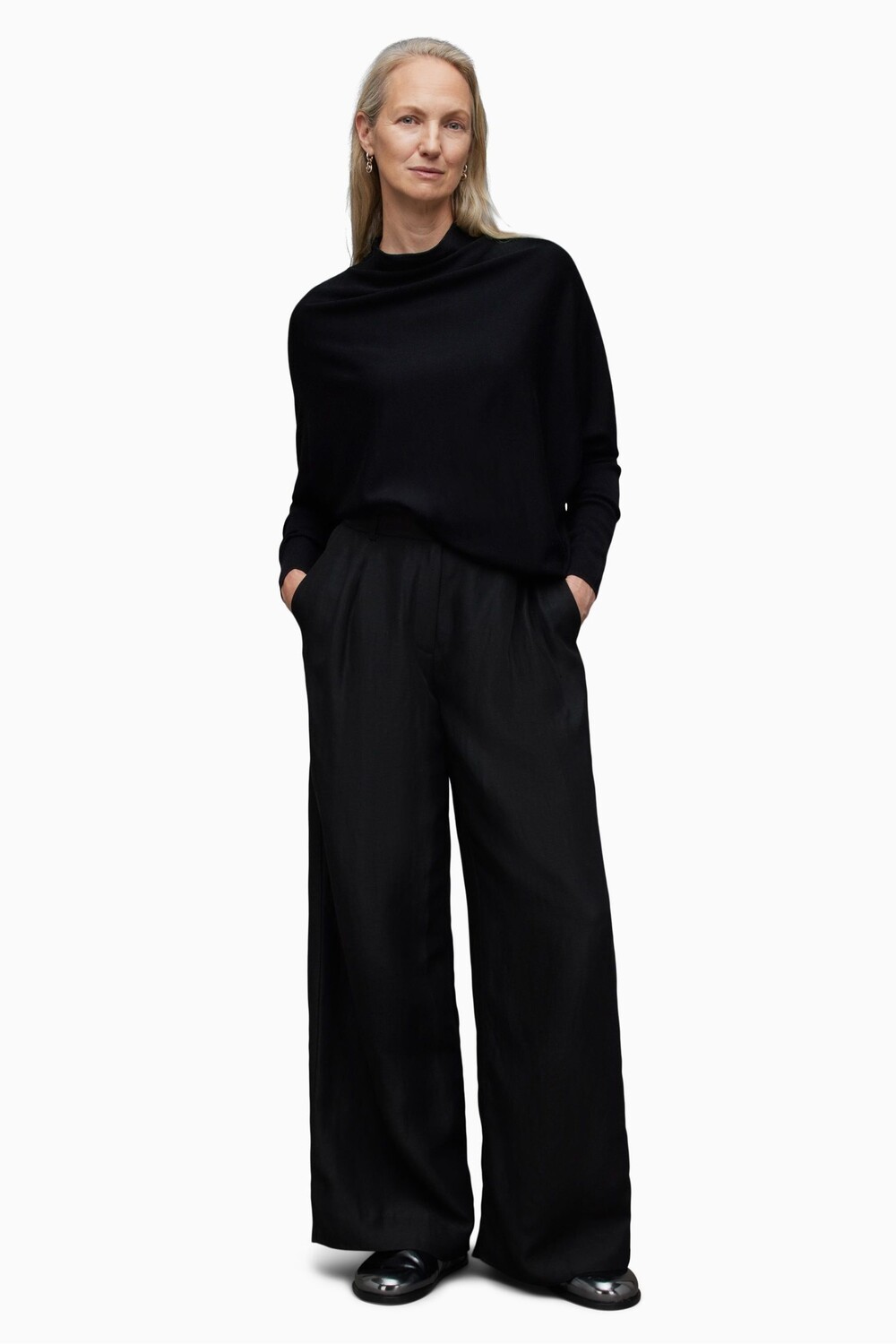 

Черный укороченный свитер AllSaints Ridley All Saints, черный