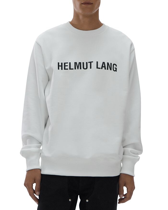 

Хлопковая толстовка с круглым вырезом и принтом логотипа Helmut Lang, Серый