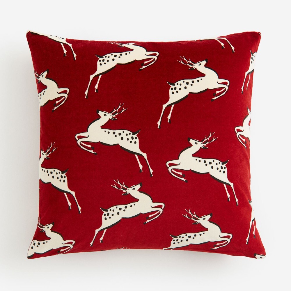 

Декоративная наволочка H&M Home Velvet Elk, красный