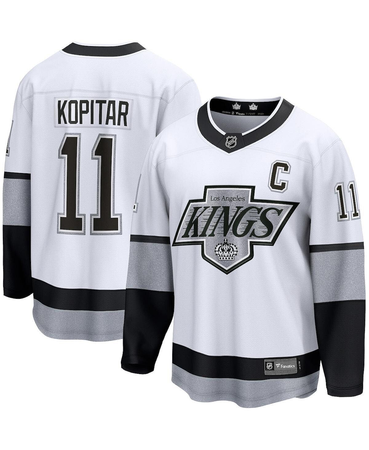

Мужская фирменная футболка anze kopitar white los angeles kings alternate premier breakaway player jersey Fanatics, белый