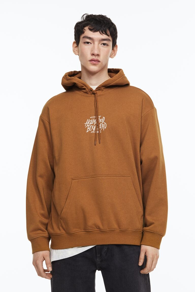 

Худи свободного кроя H&M, браун/голливуд, Коричневый