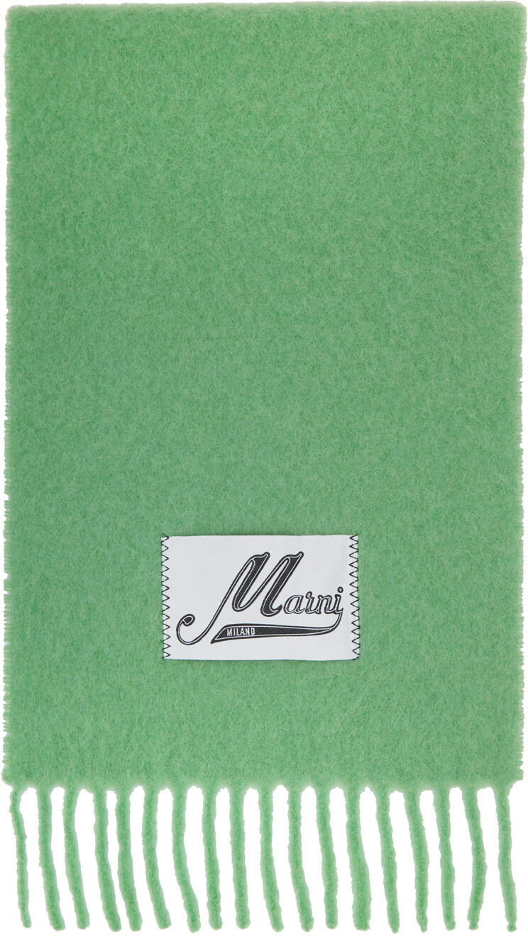 

Зеленый шарф c бахромой Marni
