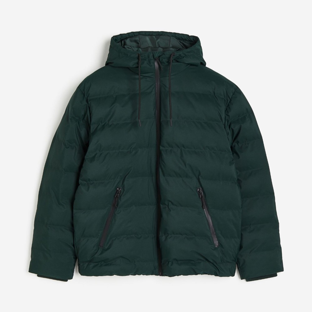 Куртка H&M Water-repellent, зеленый куртка zara water repellent technical чёрный