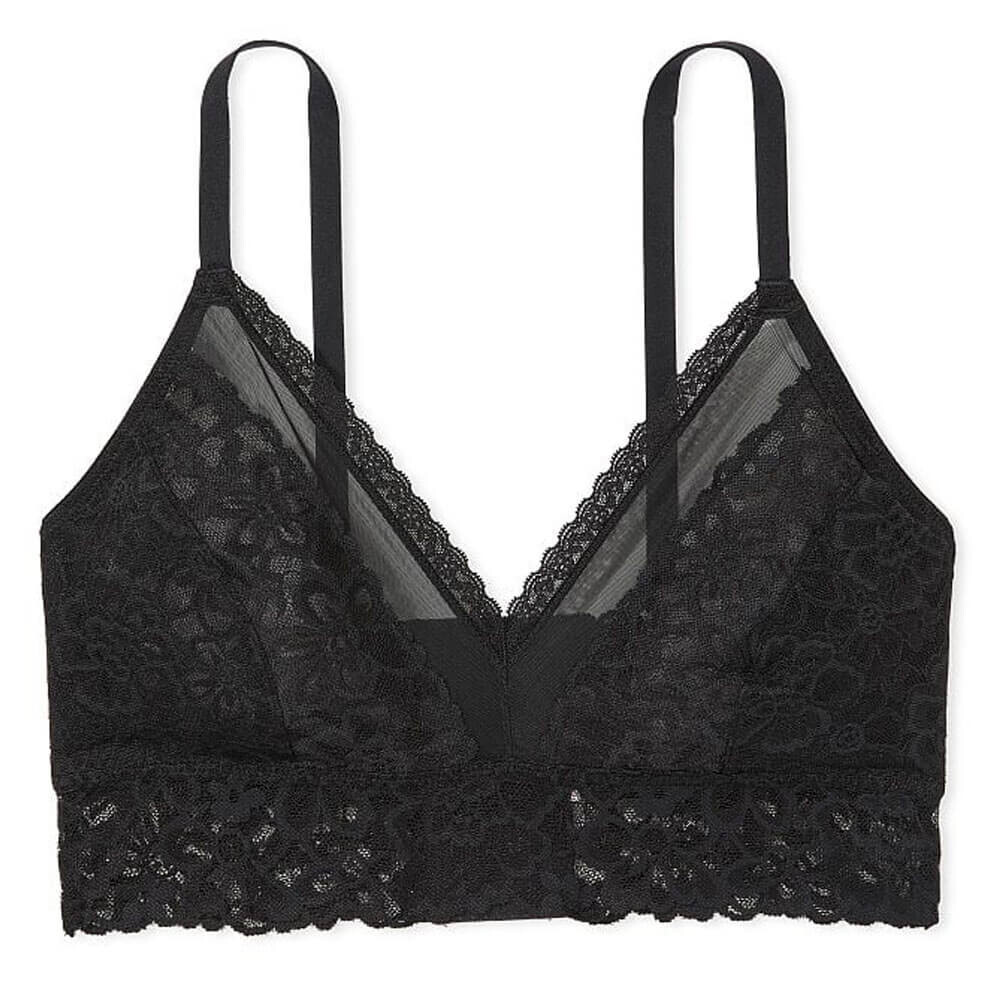 

Кружевной бюстгальтер без косточек Victoria's Secret Curvy, черный