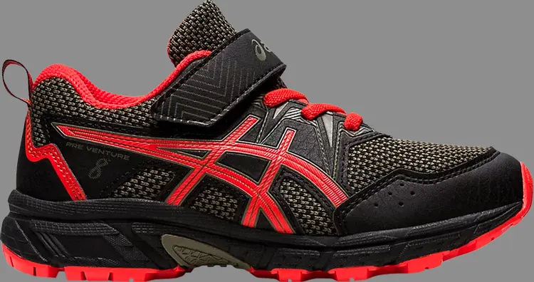 

Кроссовки pre venture 8 ps 'black cherry tomato' Asics, черный