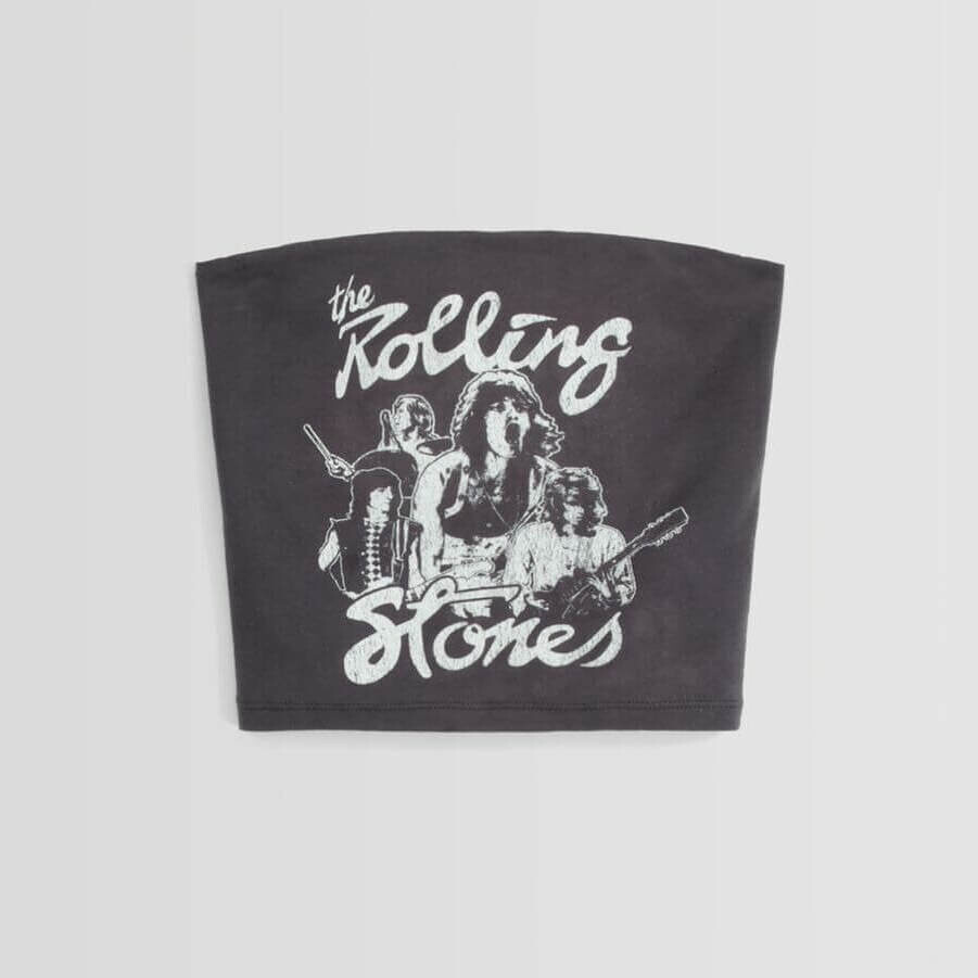 

Топ бандо Bershka Rolling Stones, серый