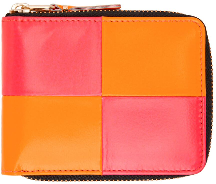 

Розовый и оранжевый кошелек на молнии Fluo Squares Comme des Garçons Wallets