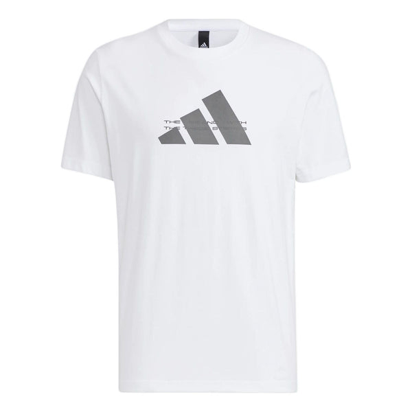 Футболка Adidas Alphabet Large Logo Printing Round Neck Short Sleeve White, Белый