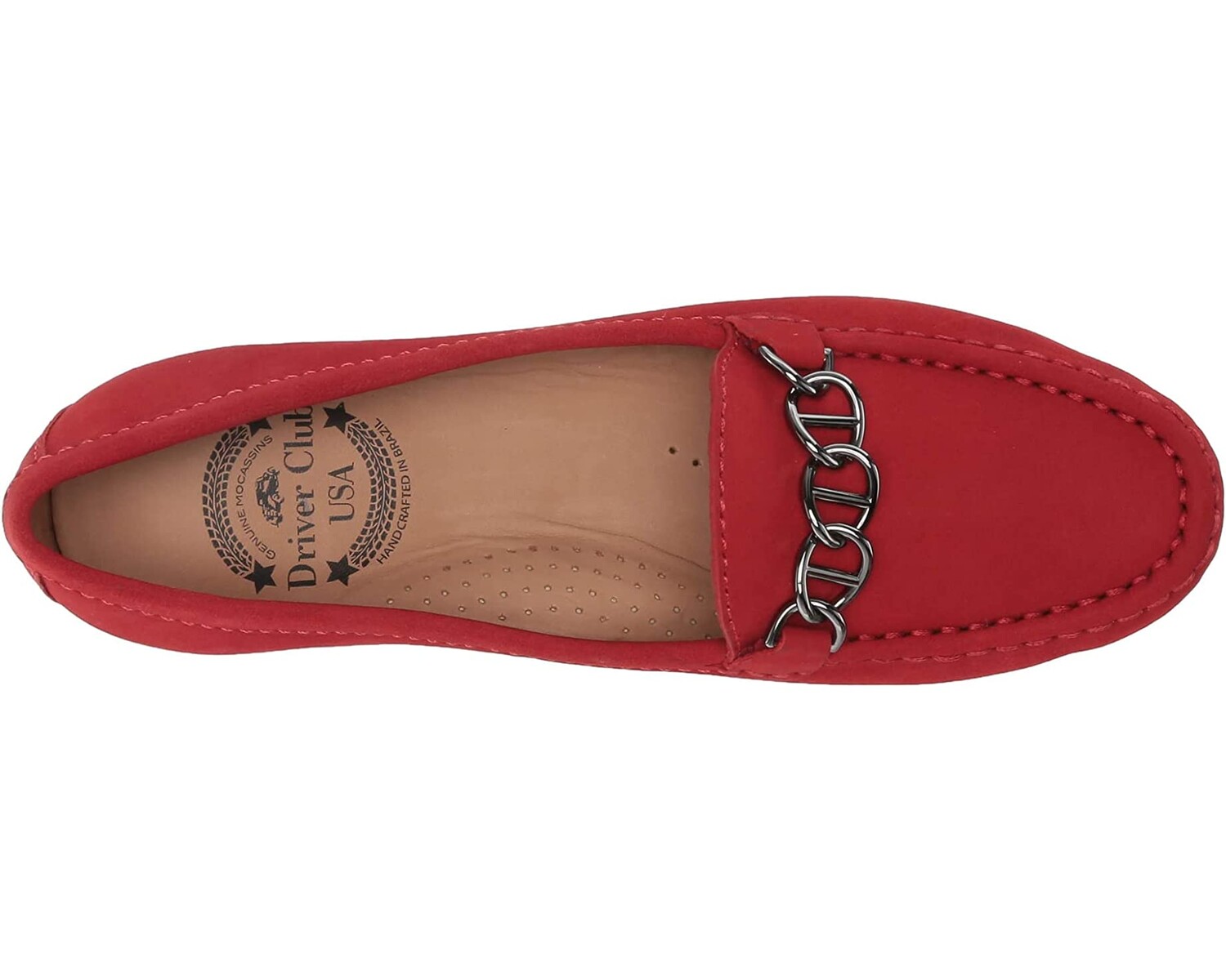 

Лоферы Women's Leather Chain Detail Driving Loafer Driver Club USA, красный