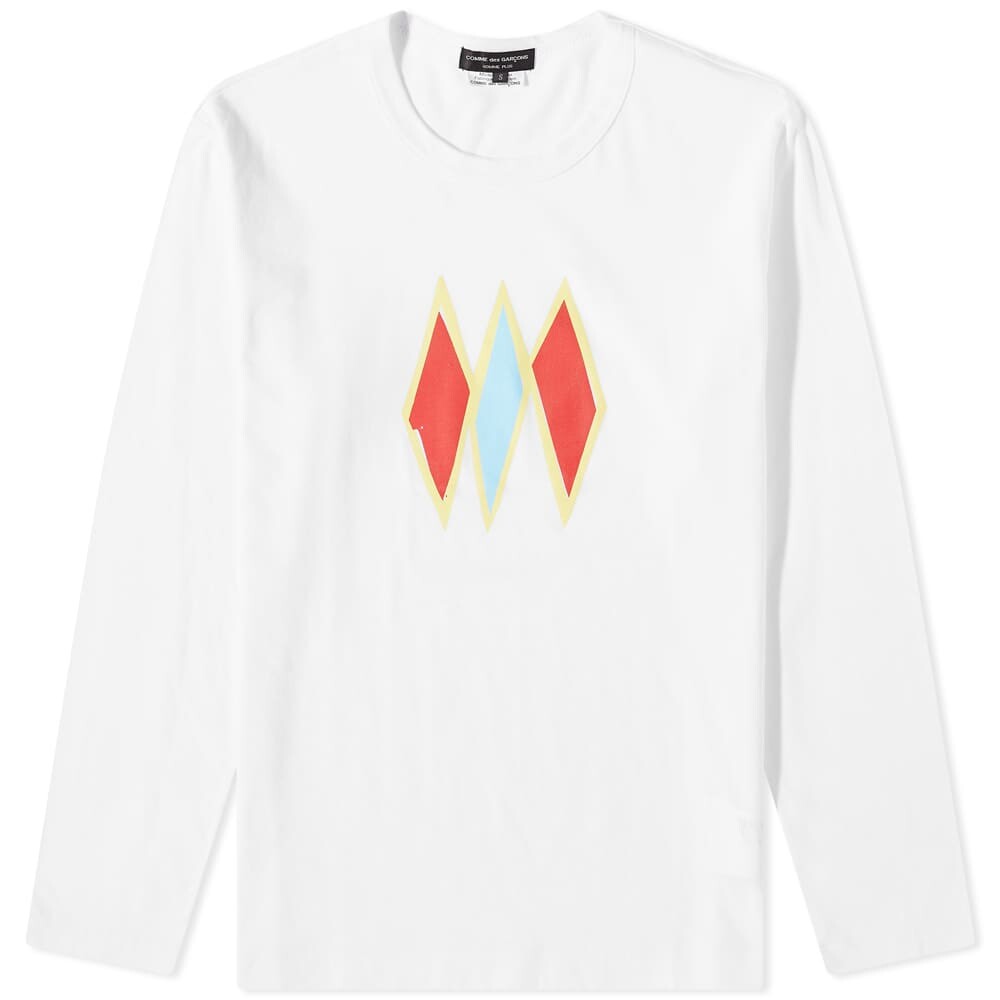 

Футболка Comme des Garçons Homme Plus Long Sleeve Triangle Print Tee, Белый