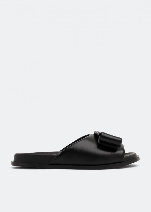 

Сандалии FERRAGAMO Virgil slide sandals, черный