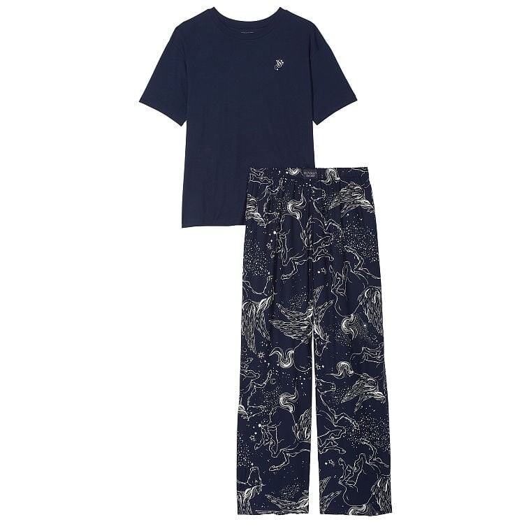 

Пижама Victoria's Secret Flannel Pants, темно-синий/белый