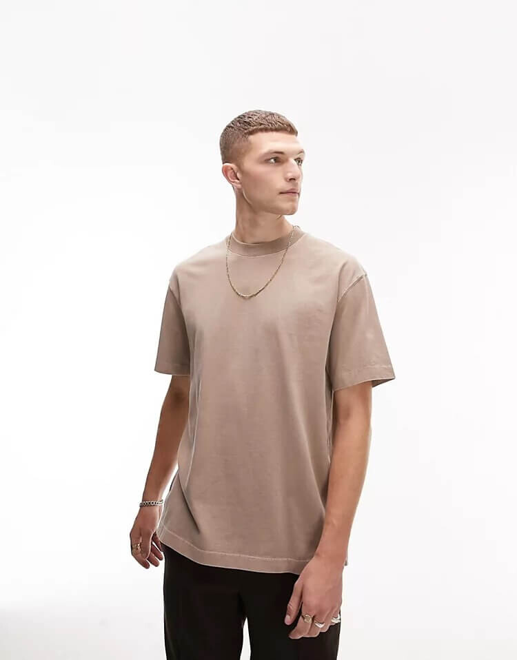 

Футболка Topman Oversized Fit, бежевый