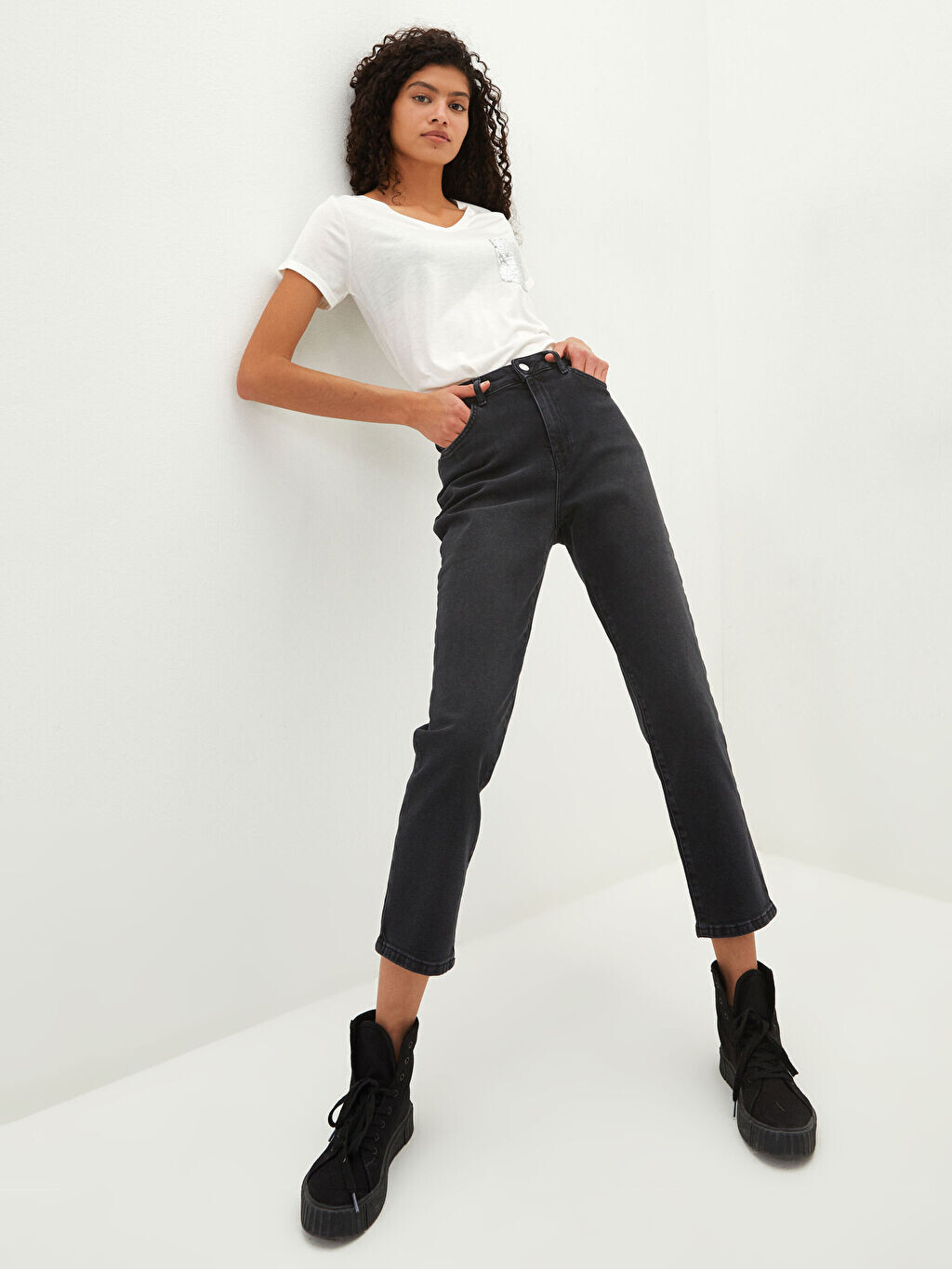 

Женские джинсы Rodeo прямого кроя с высокой талией и карманами LCW Jeans