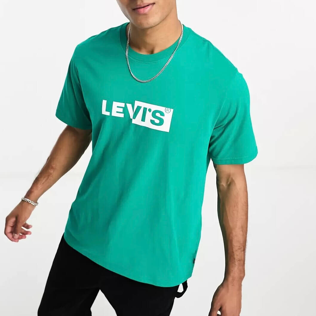 

Футболка Levi's With Central Box Tab Logo, зеленый