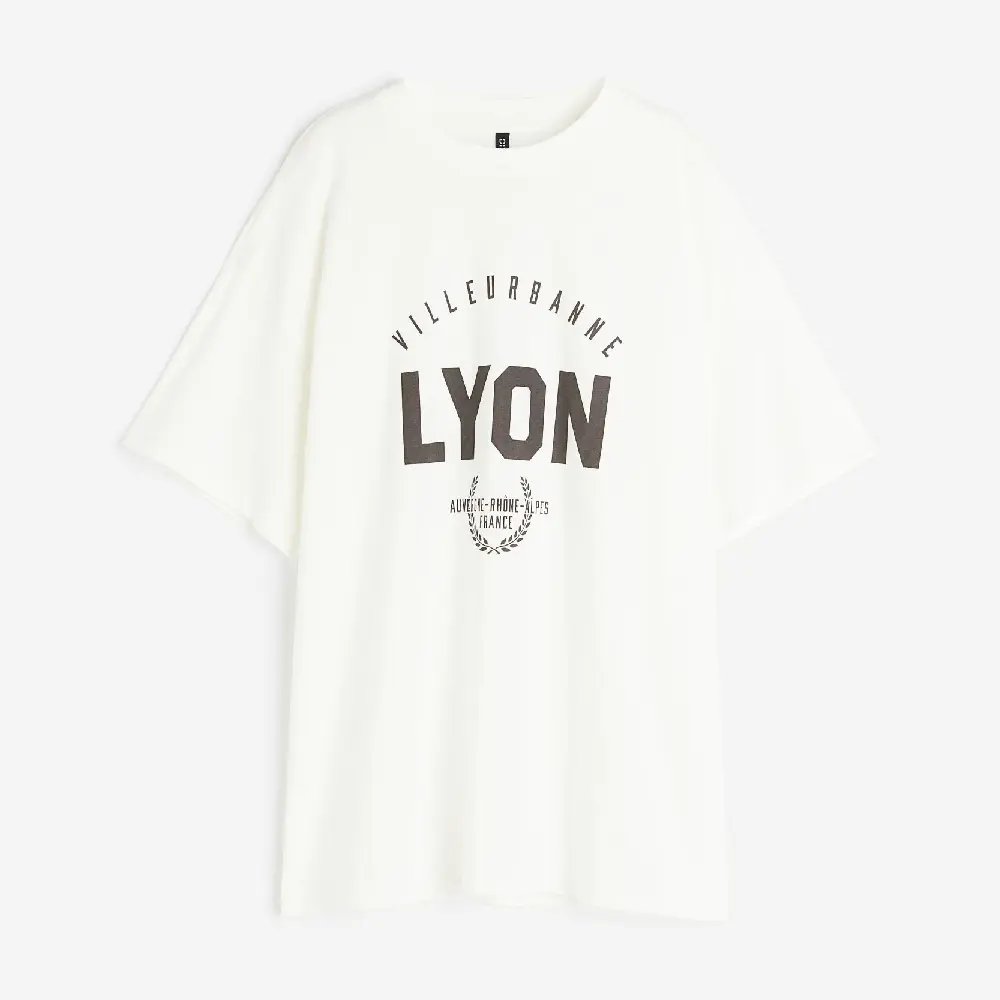 

Футболка H&M Oversized Printed Lyon, белый