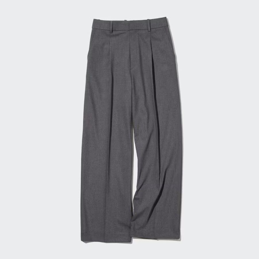 

Брюки Uniqlo Pleated, серый
