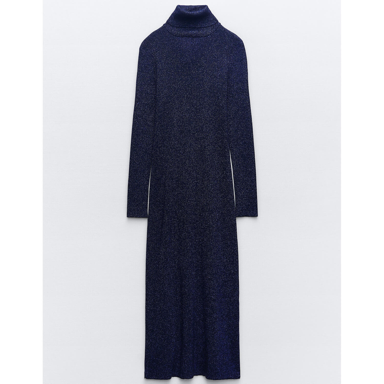 

Платье Zara Knit Midi With Metallic Thread, синий