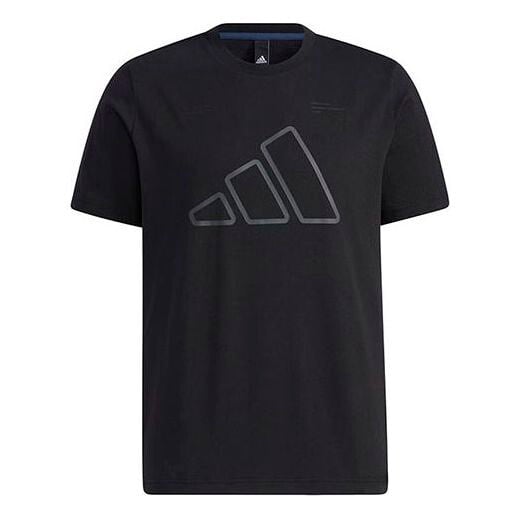 

Футболка Adidas Th Tee Techgfx Logo Printing Sports Training Short Sleeve Black, Черный
