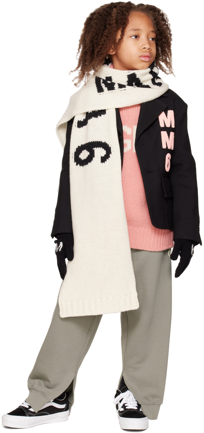 

Детский шарф Off-White Intarsia с логотипом MM6 Maison Margiela