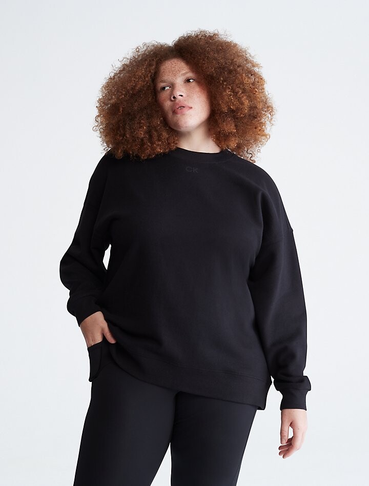

Толстовка из активного флиса Plus Size Performance Calvin Klein, черный