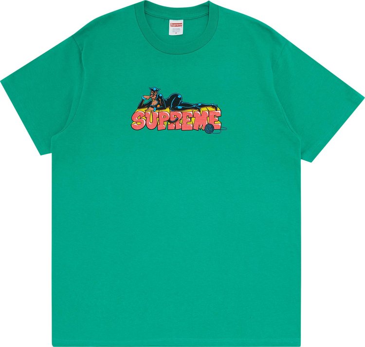 Футболка Supreme Catwoman Tee 'Green', зеленый футболка supreme fruit tee green зеленый