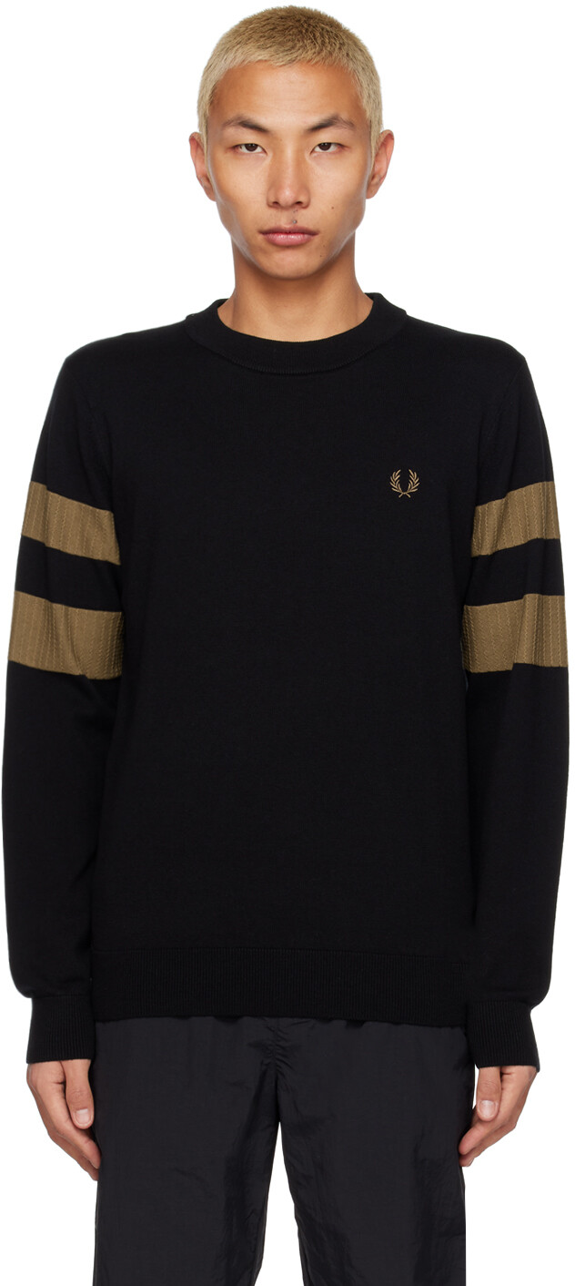 

Черный свитер с круглым вырезом Fred Perry