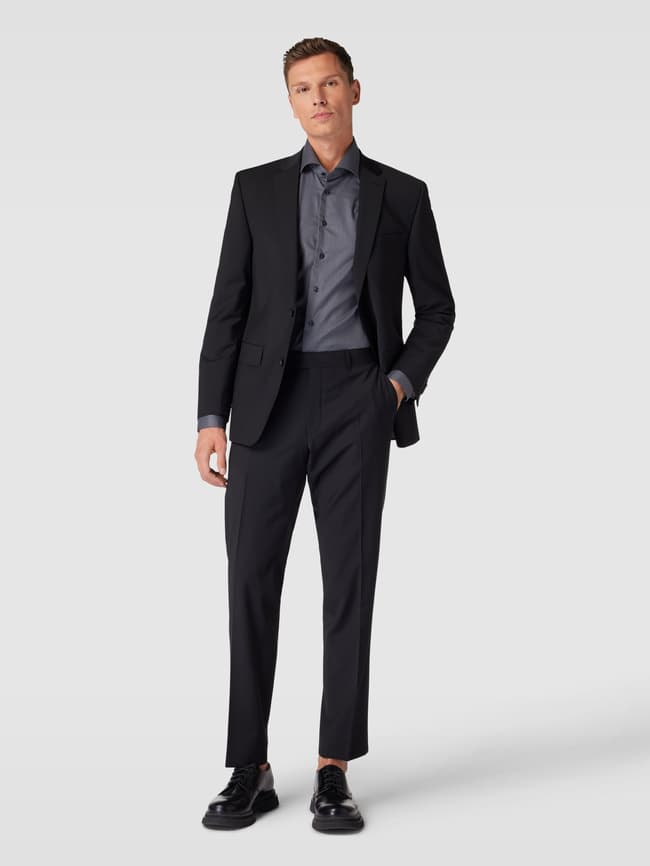 Костюмные брюки классического кроя с заутюженными складками, модель «Сильвио» Carl Gross, черный