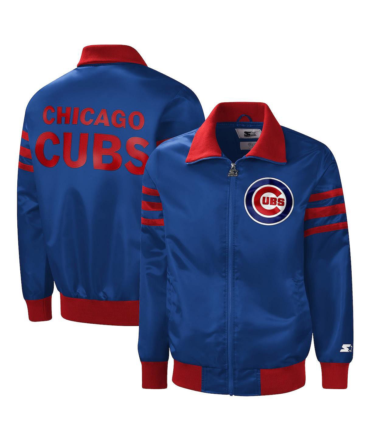 цена Мужская университетская куртка royal chicago cubs the captain ii с молнией во всю длину Starter