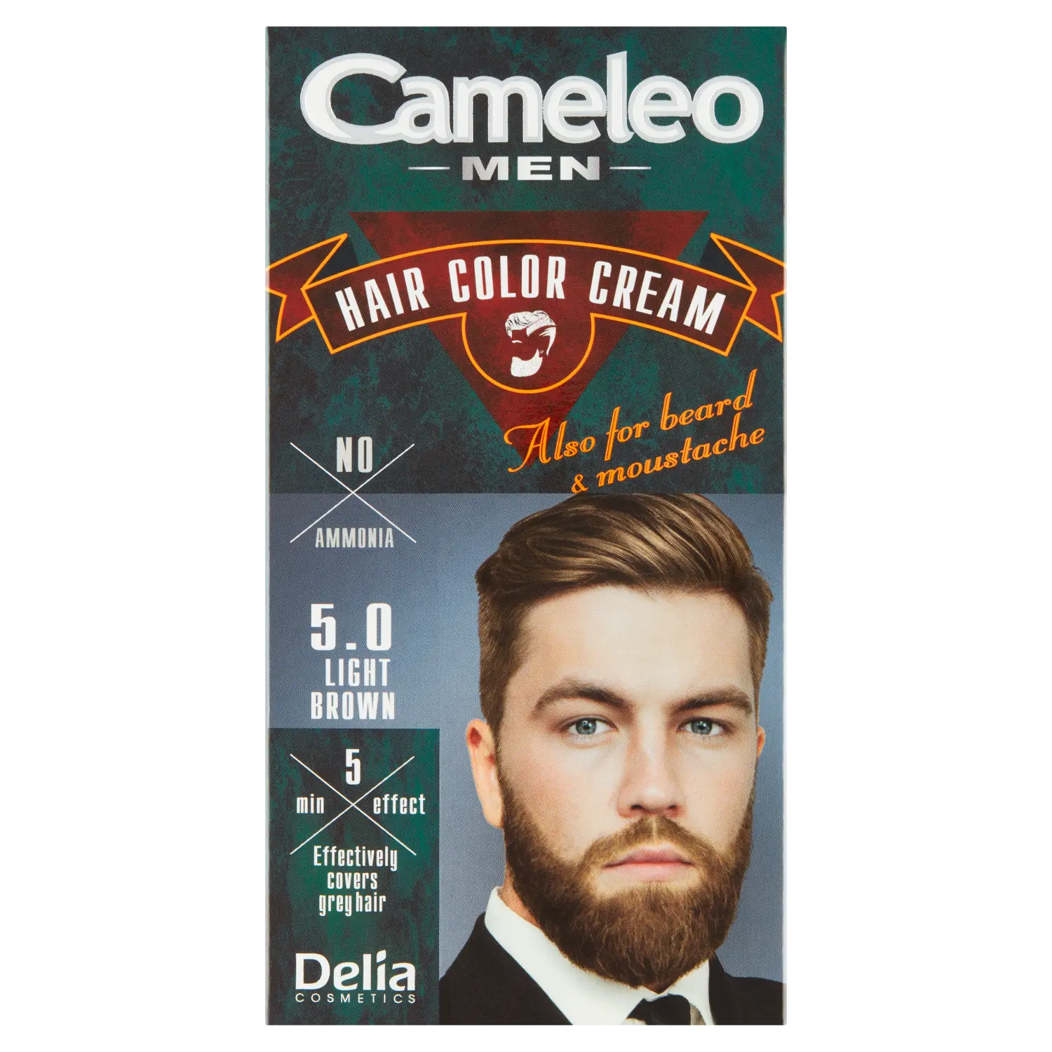 

Delia Cameleo Men крем-краска для волос, бороды и усов 5.0 русый, 1 упаковка