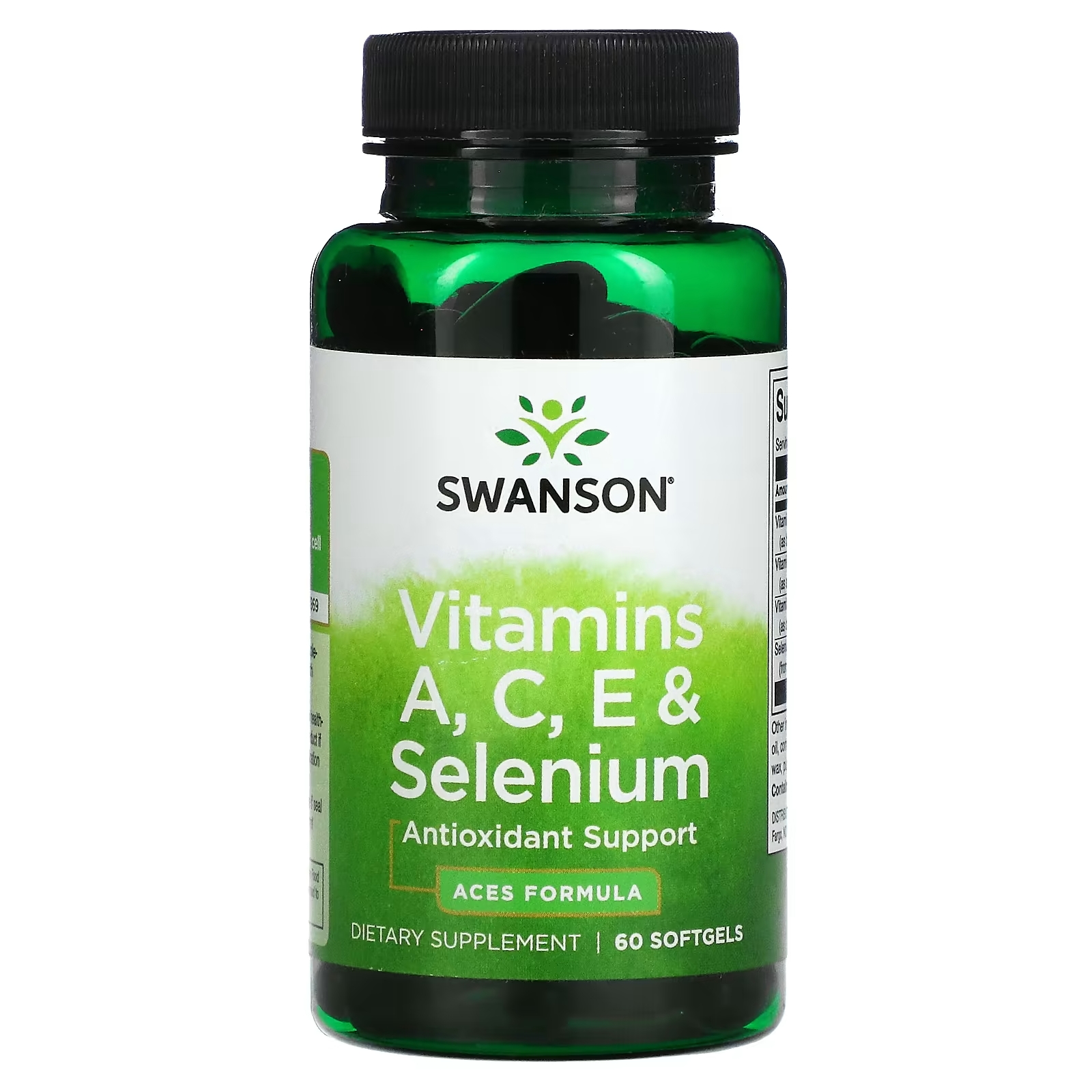 Swanson Витамины A C E и селен, 60 мягких таблеток carlson aces витамины a c e селен 50 мягких таблеток