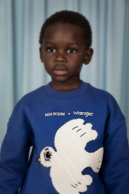 

Детский свитшот из хлопка Mini Rodini Mini Rodini x Wrangler, синий