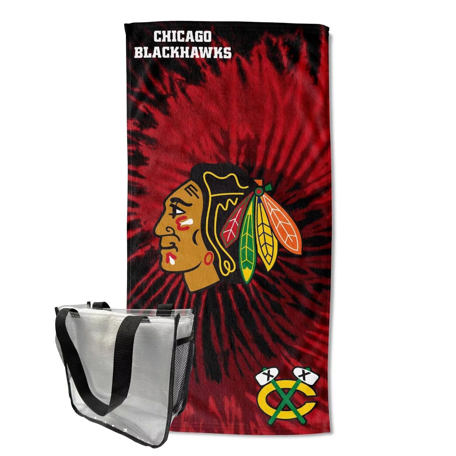 

Пляжное полотенце Northwest Group Chicago Blackhawks размером 30 x 60 дюймов с прозрачной сумкой