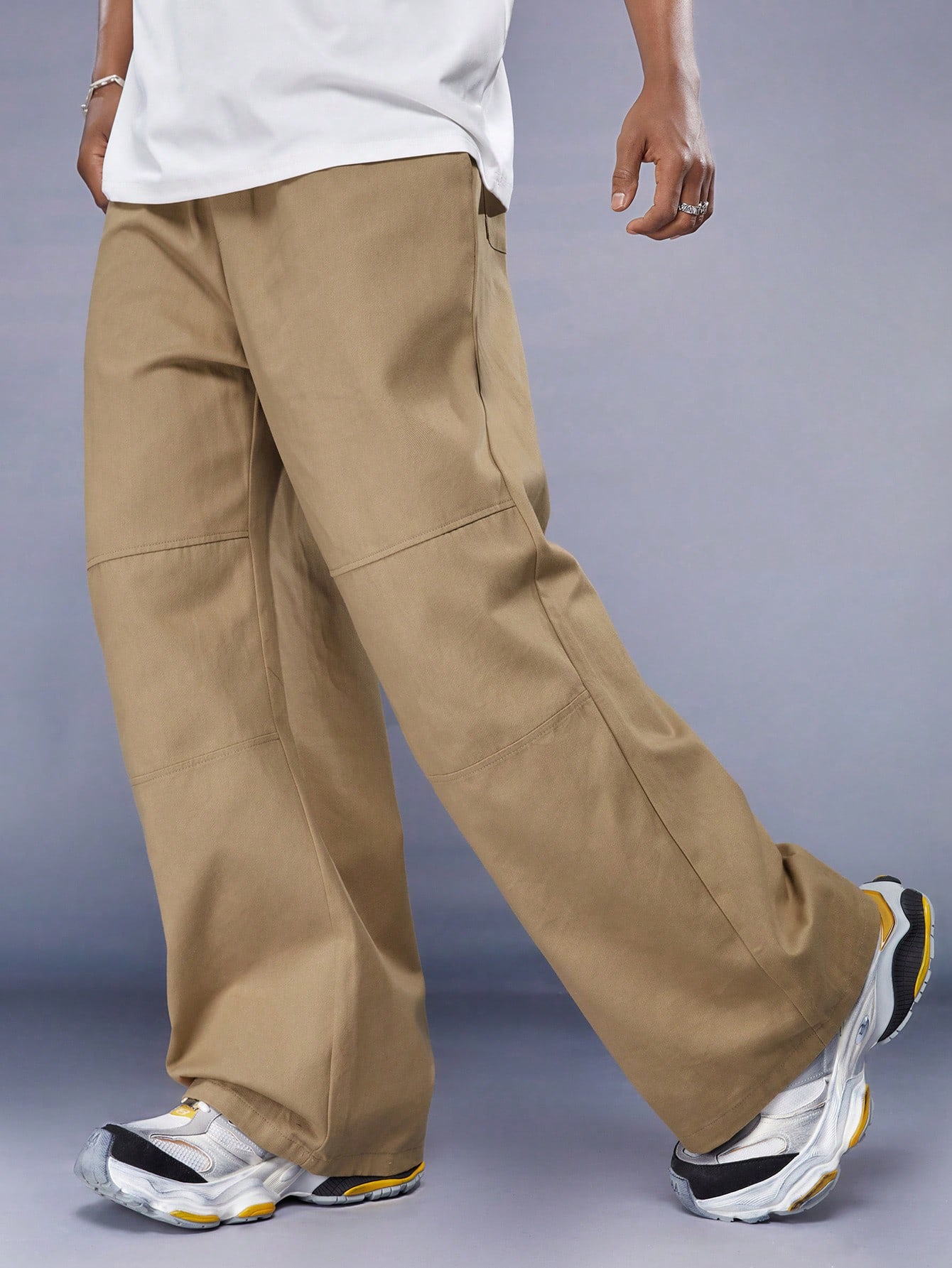 Мужские однотонные свободные широкие тканые брюки Manfinity StreetEZ, хаки